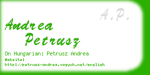 andrea petrusz business card